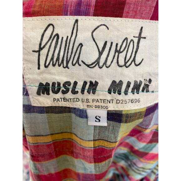 vintage 1990s Paula Sweet plaid fringe oversized rag jacket - Picture 2 of 8